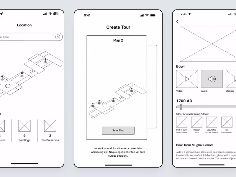 Artelligent AI museum navigation app interface