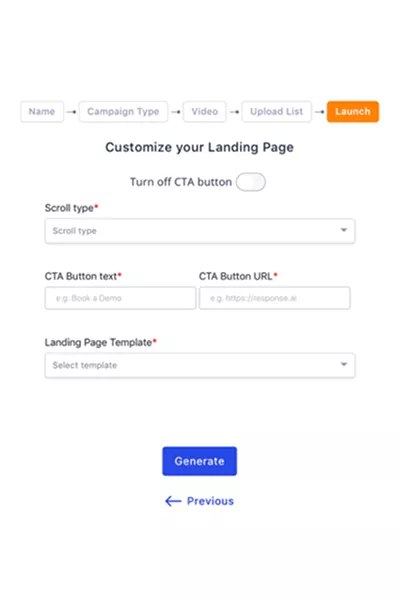 Customizing landing pages in Response AI