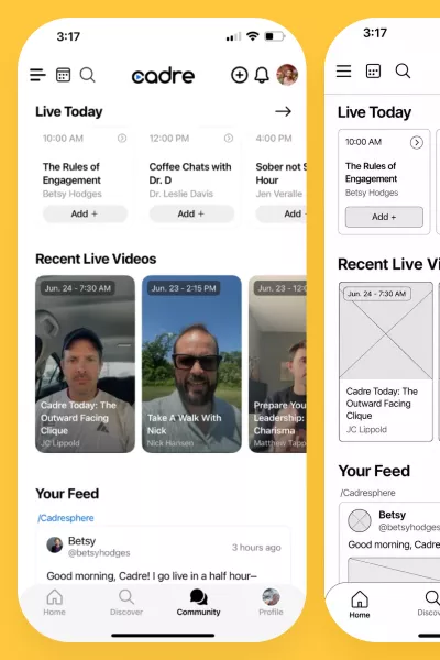 Cadre expanded platform features