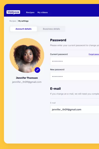 Viddyoze account settings